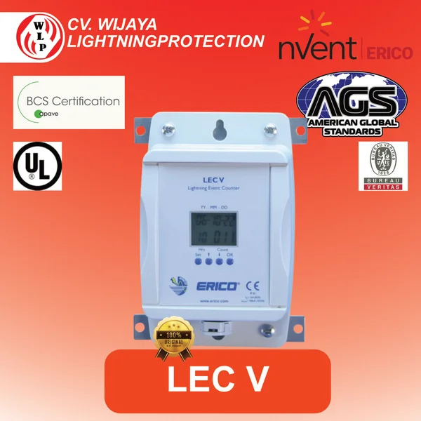 Counter LEC V Erico Alat Penghitung Sambaran Petir nVent ERICO Digital Lightning Event Counter Made In USA