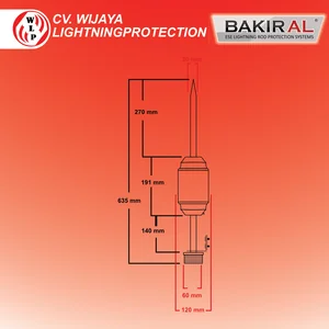 Penangkal Petir Bakiral ZEUS S Radius 180 - 200 Meter ESE  LIGHTNING ROD PROTECTION SYSTEM - Made In Turky