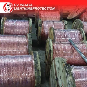 Kabel BC 6mm Full Size Diameter Bare Coppper Kabel Grounding Copper Conductor Solid Copper Wire Kabel non jaket kabel tanpa kulit kabel pembumian Kabel grounding kabel listrik