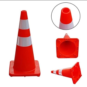 PVC Cone Tinggi 70cm. 75cm. 90cm Plastic Road Cone Traffic