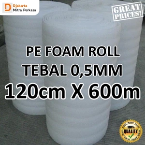 PE FOAM 0.5mm x 120cm x 600m Busa Roll Polyethylene Polyfoam Packing Tekstil