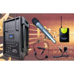 Paket Portable Wireless Amplifier Speaker Auderpro AP-1282PA-B Bluetooth Usb Berkualitas Bagus Terjamin Garansi