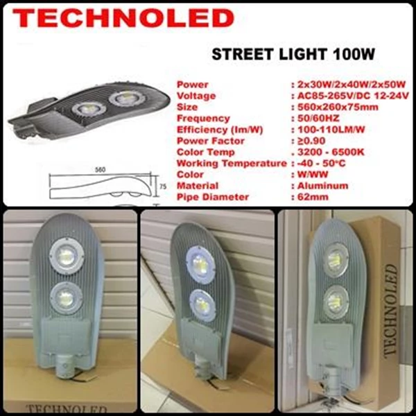 lampu jalan LED technoled 100w pju