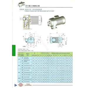 G3lm 3Phase Motor Reducer Dengan Foot
