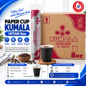Paper Cup Kumala Hitam 8oz Food Grade 50 Pcs