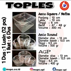 Toples Plastik Aeco Round / Bulat Diameter 14 cm Kapasitas 500 Gr