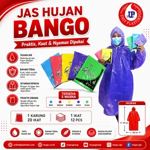 Jas Hujan BANGO Ekonomis Ramah Lingkungan Grosir 1 Karung Isi 240 Pcs