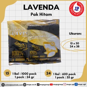 Kantong plastik Lavenda hitam kecil dan tanggung
