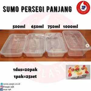 THINWALL SUMO PERSEGI PANJANG / FOOD CONTAINER / WADAH MAKANAN
