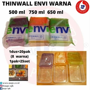 THINWALL ENVI WARNA RECTANGLE / THINWALL WARNA PERSEGI / FOOD CONTAINER
