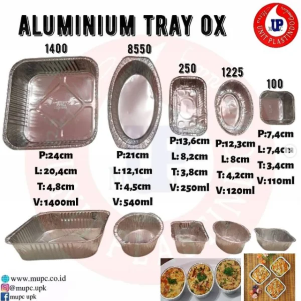 ALUMINIUM FOIL TRAY TIPE OX