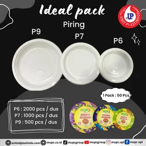 Piring Plastik Idealpack / Piring putih