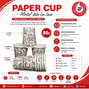 Paper Cup 8 Oz Motif Wa la laa Food Grade