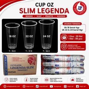 gelas plastik slim legenda / cup oz slim