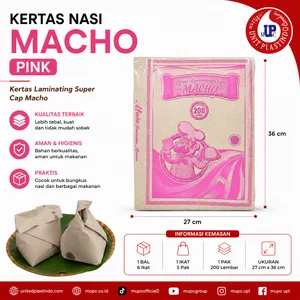 Kertas Nasi Coklat merk Macho Pink