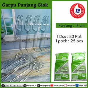 Garpu panjang giok bening / garpu plastik