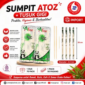 Sumpit Bambu ATOZ + Tusuk Gigi Import