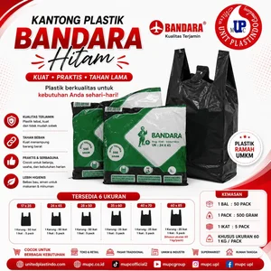 Kantong plastik bandara hitam 500gr