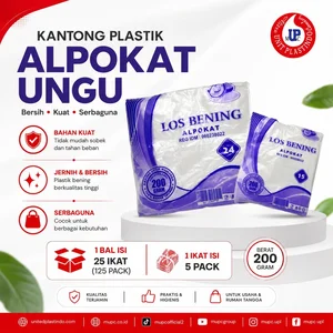 Kantong plastik kresek HD bening alpokat ungu