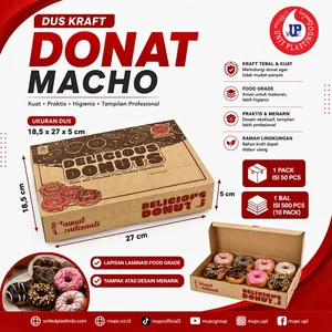 Dus Kraft Donat MACHO – Kemasan Donat Food Grade