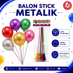 Balon Stick Metalik Marco Balloon Isi 6 Pcs