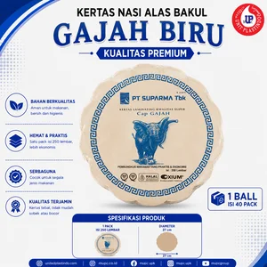 Kertas Nasi Bulat Alas Bakul Gajah Biru 27 cm