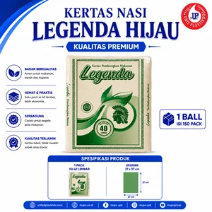 Kertas Nasi Cap Legenda Hijau 27 x 37 cm Pembungkus Makanan 40 Lembar