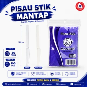 Pisau Plastik Mantap Putih dan Bening 100 pcs