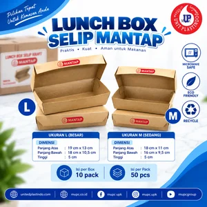 Paper Lunch Box Selip Mantap Ukuran M L 50 Pcs
