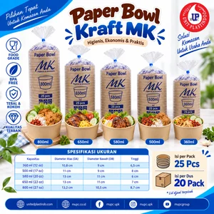 Paper Bowl Kraft MK 360 500 580 650 800 ml