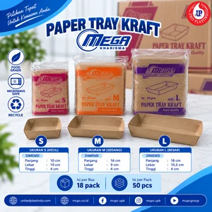 Paper Tray Kraft Mega Kharisma S M L 50 Pcs