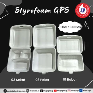 Kotak Makan Styrofoam Gps / Gosyen Polos Dan Sekat / foam