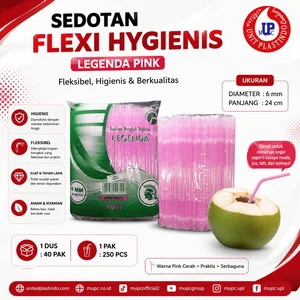 Sedotan Bengkok Higienis Legenda Pink