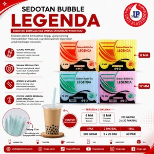 Sedotan Plastik Bubble Legenda 8mm dan 12mm