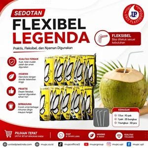 Sedotan Flexible Legenda Putih / sedotan bengkok / pipet