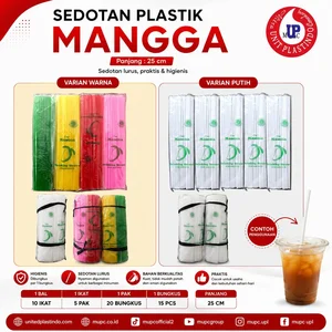 Sedotan Plastik Mangga Warna dan putih