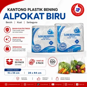Kantong plastik kresek HD bening alpokat biru