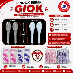 Sendok Plastik Bebek (Giok) Tersedia Bening Dan Susu