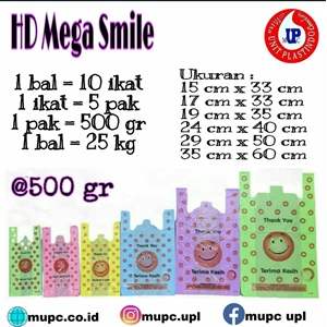 Kantong Plastik Kresek Hd Mega Smile / plastik smile / plastik warna warni