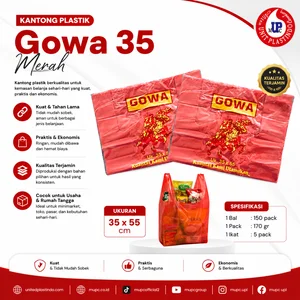 Kantong Plastik Kresek Hd Jumbo Gowa 35 Merah
