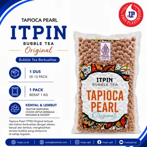 Boba Tapioca Pearl Original ITPIN – Bubble Tea Pearl Kenyal 1 Kg