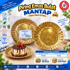 Piring Mas Bulat Mantap KW2 Diameter 13 cm Isi 10 Pcs