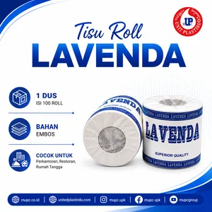 Tisu Roll Lavenda 100 Roll Bahan Emboss