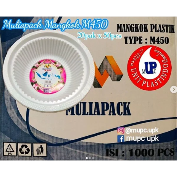 MANGKOK PLASTIK MULIAPACK M 450 / MANGKOK BAKSO
