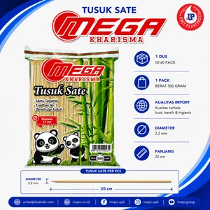 Mega Kharisma Satay Skewers 20 cm 2.2 mm 500 Gram