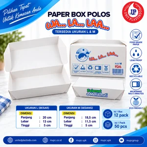 Paper Lunch Box Walala Polos M L 50 Pcs
