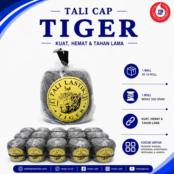 Tali Rafia Plastik Hitam Cap Tiger 500 Gram