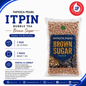 Boba Tapioca Pearl Brown Sugar ITPIN – Bubble Tea Pearl Kenyal 1 Kg