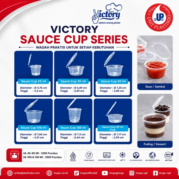 Thinwall Victory Sauce Cup Series – Wadah Saus Sambal & Dessert Food Grade