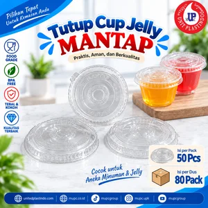 Tutup Cup Jelly Mantap Plastik Isi 50 Pcs